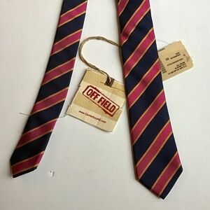 Canterbury of New Zealand black & red 2.5" silk tie Made in Italy 🇮🇹new